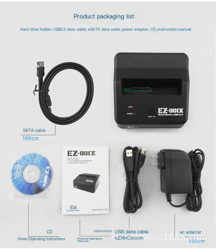 USB 3.0 Hard Drive Dock in Black