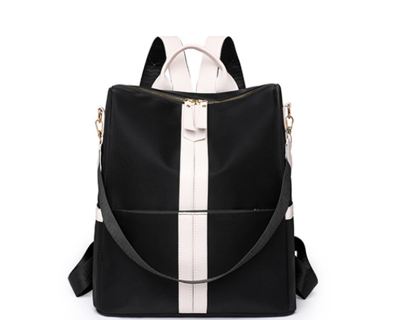 Oxford Cloth Backpack - White Pink