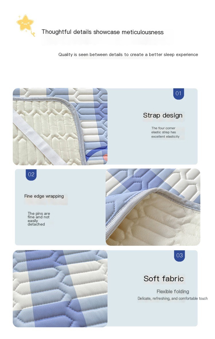 Thailand latex mat three-piece set cool silk air-conditioned mat foldable soft mat small fresh summer wholesale 1.58