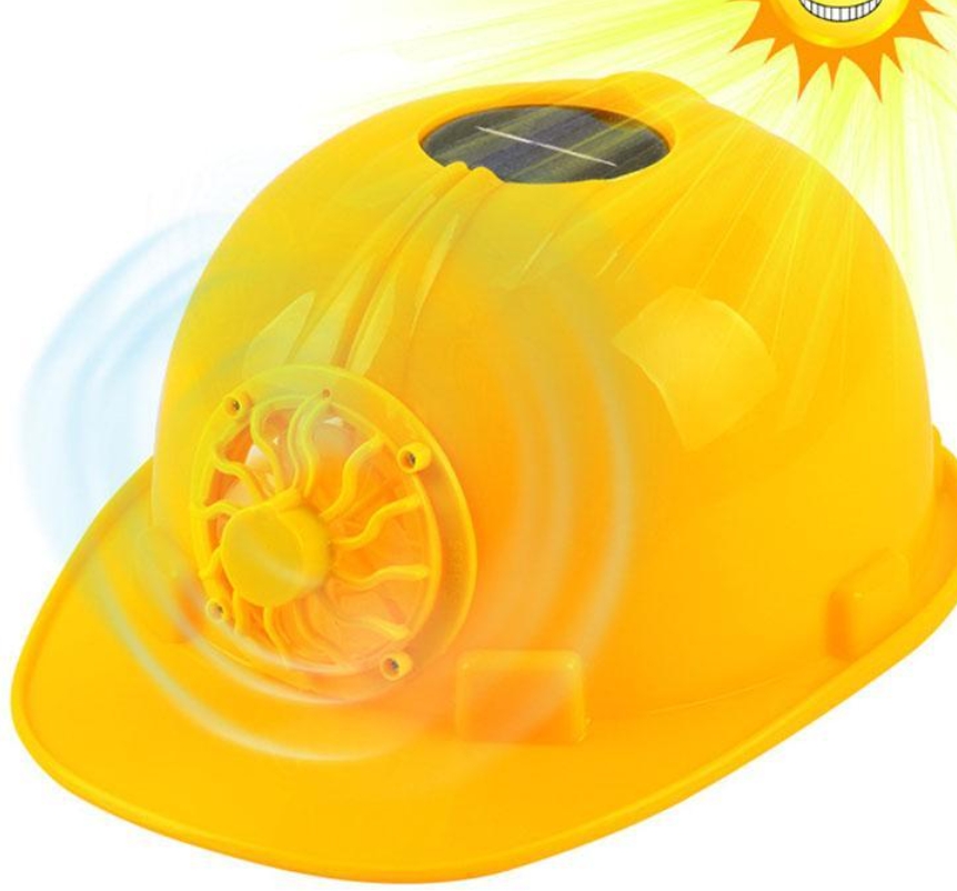 Solar-powered cooling helmet
