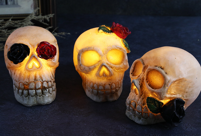 Day Of The Dead Ornaments Skull Lamp
