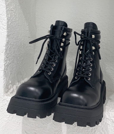 Grey Platform Martin Boots