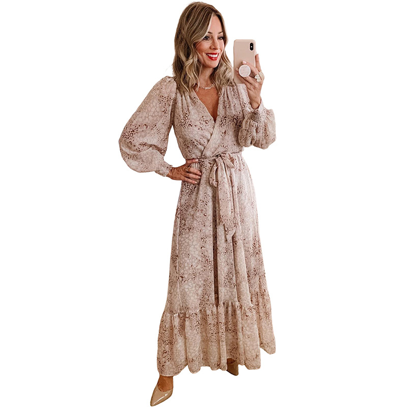 Sílvia - Vestido Animal Print Manga Longa