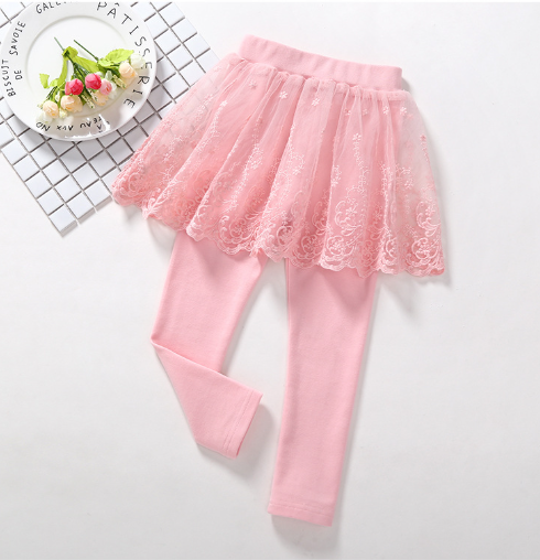 Girls Cotton Leggings with Skirt 2-7 years image