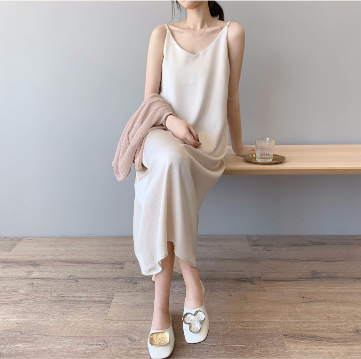 Silk Satin Chiffon Dress Image 5