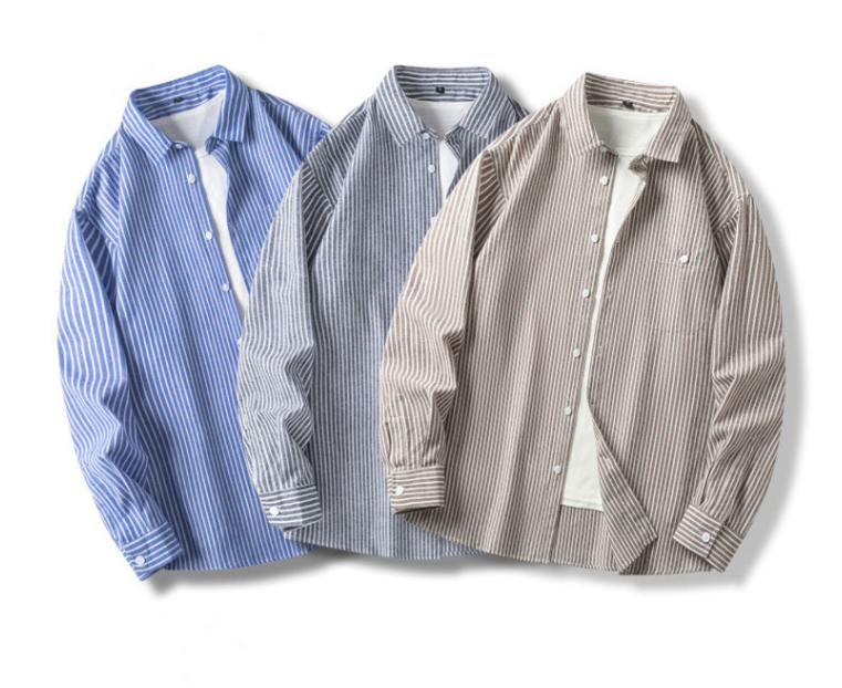 Striped Work Shirt Blue