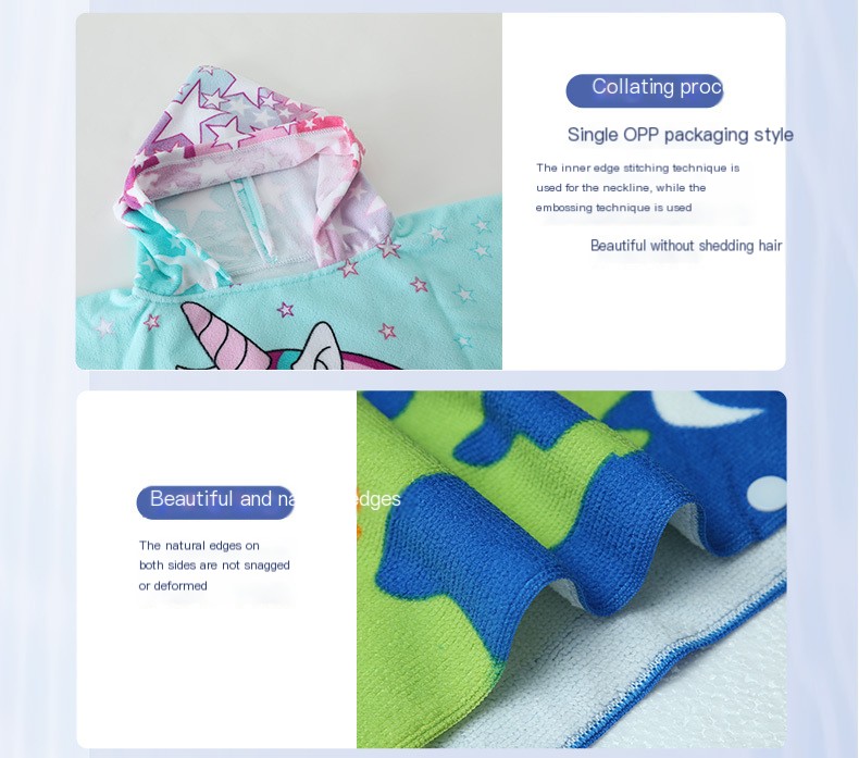 Factory wholesale large men's and women's bath towel cape boys and girls hooded bathrobe Cape wearable bath towel cape