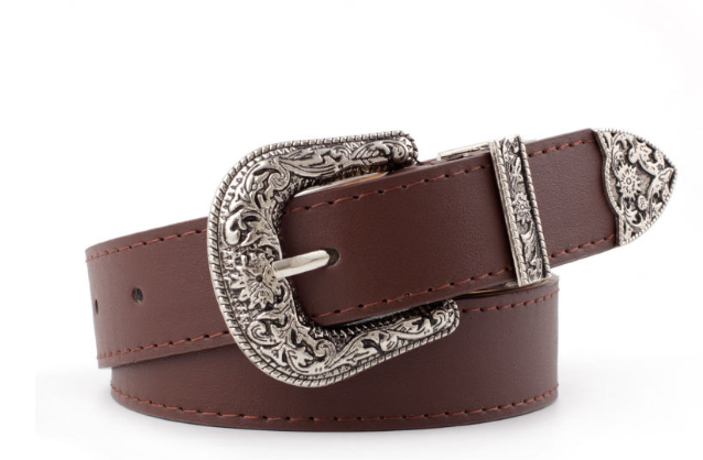 Vintage Buckle Belt Camel