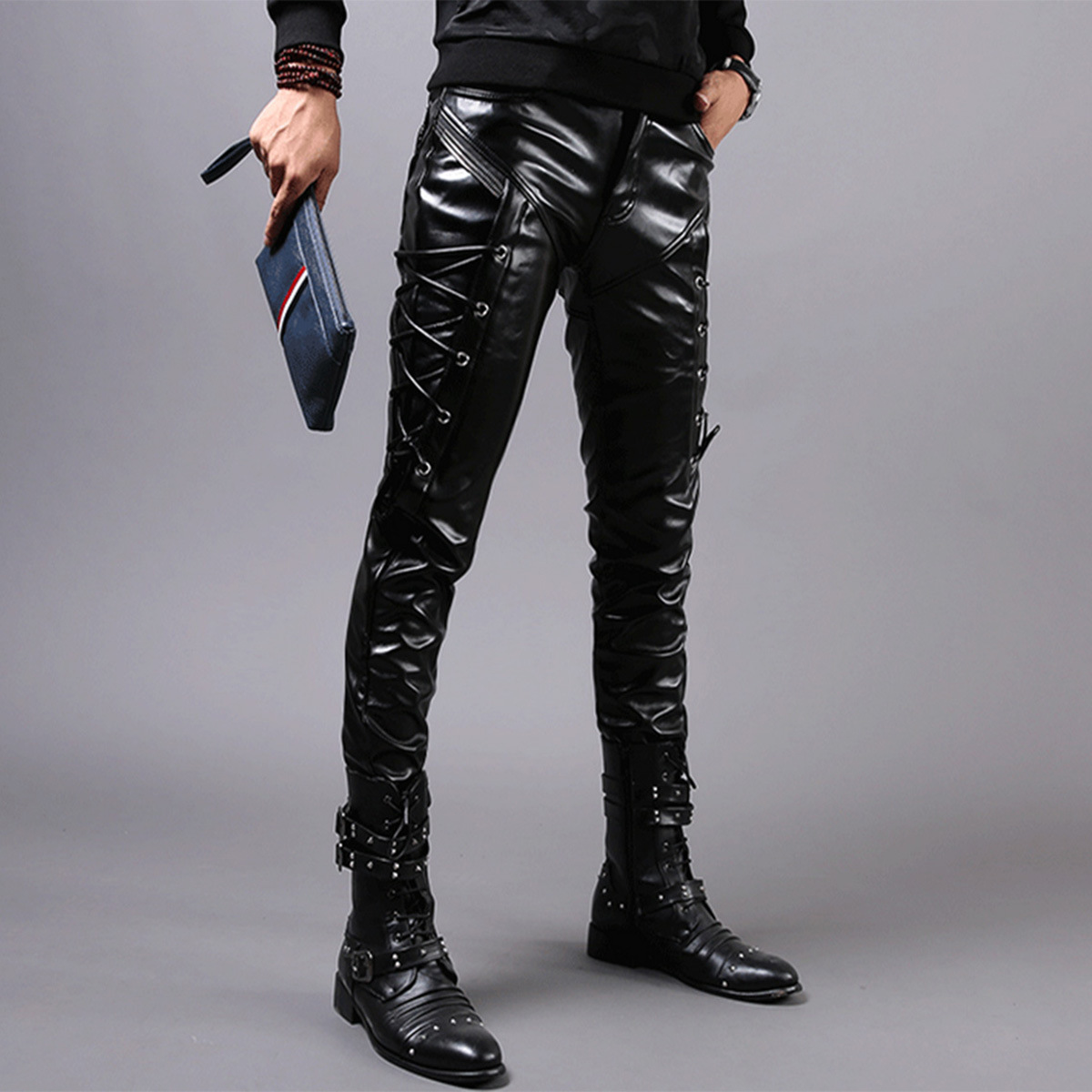 Close-up of Leather Pants Texture