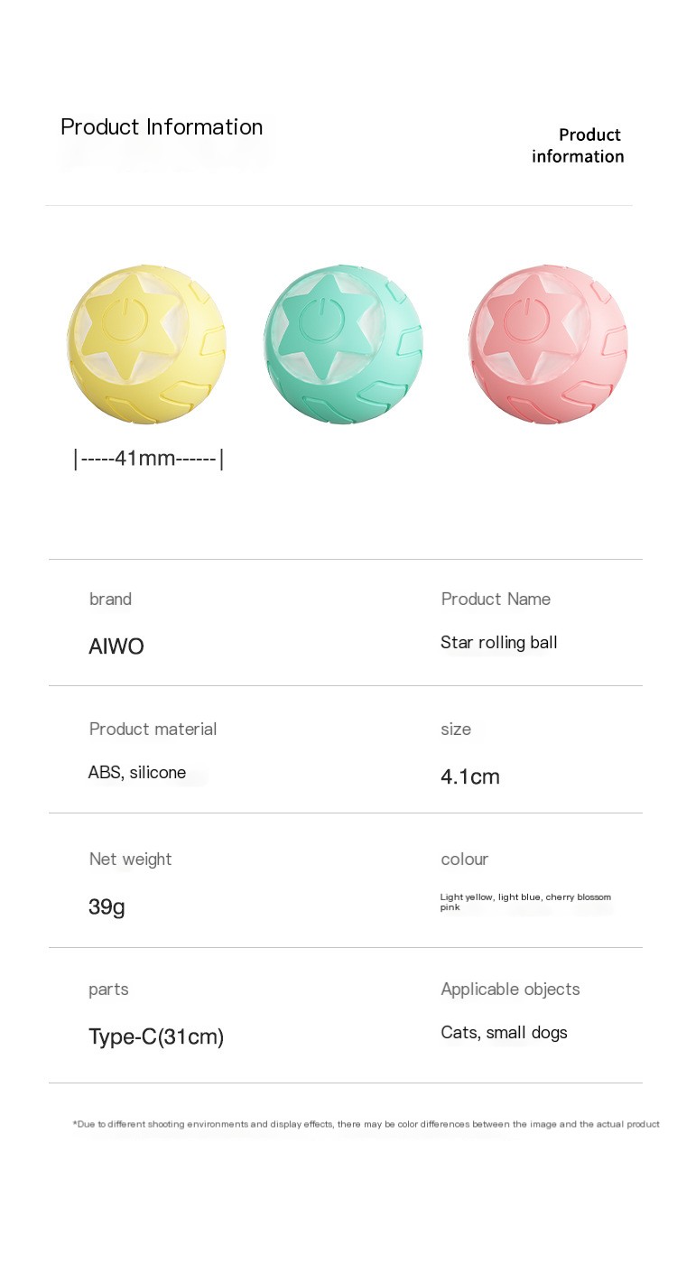 Star Rolling Ball Cat Toy