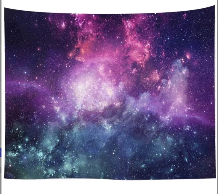 Pink and Blue Universe Tapestry Image 1