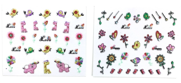 3D Glitter Nail Stickers