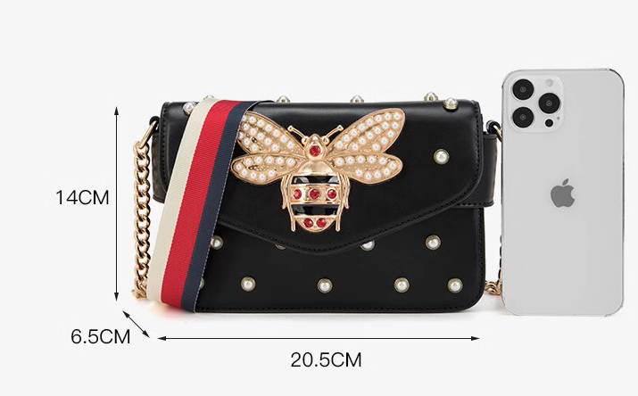 Bee Mini Square Bag in White