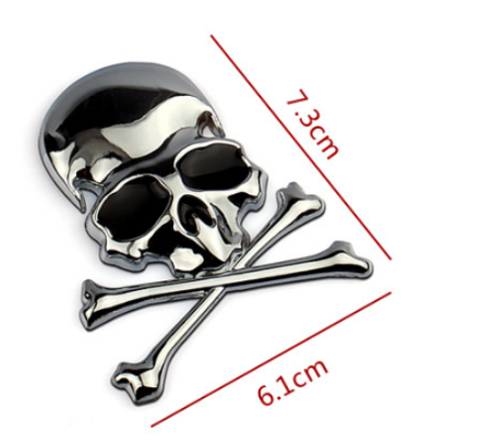 Metal Skull Car Sticker
