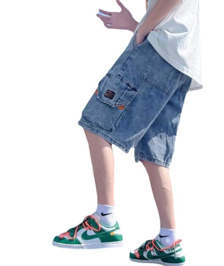 Men's Loose Fit Denim Shorts Image 4