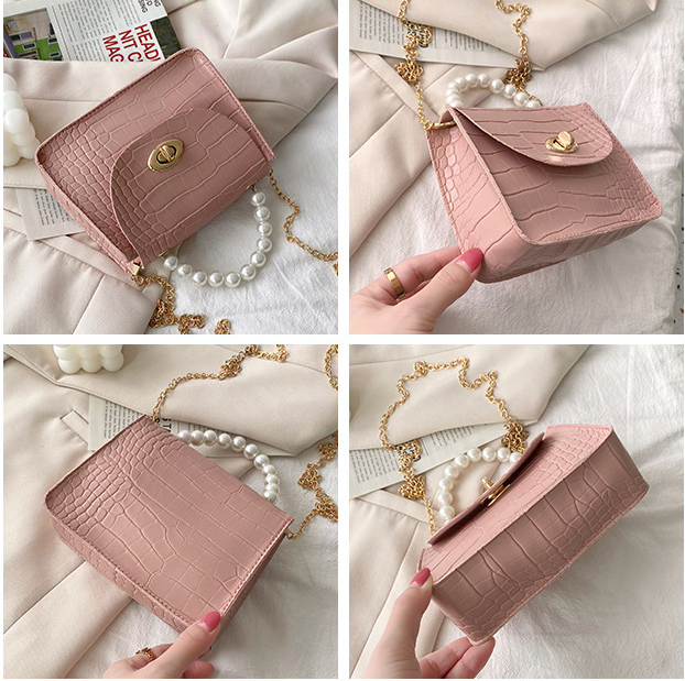 Minimalist Crocodile Embossed Square Bag 5