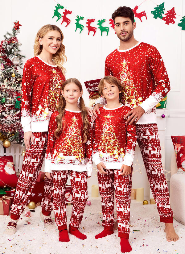 Christmas Print Long Sleeve Suit