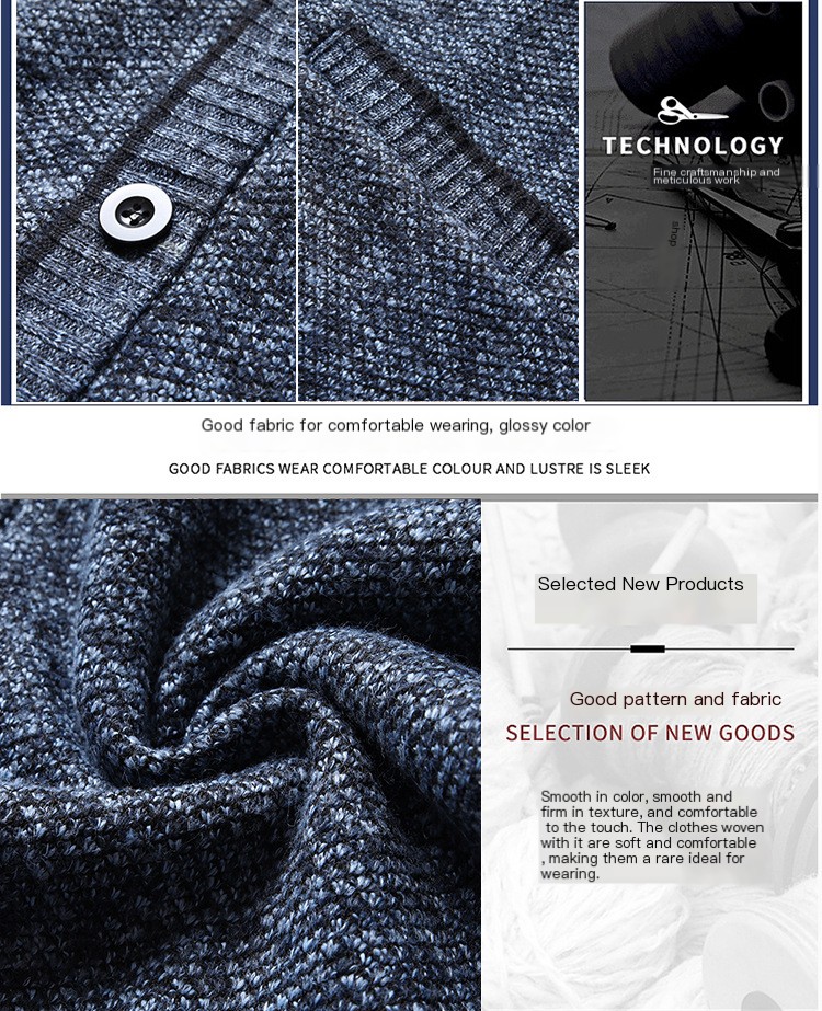 Men's Plush Knit Button Cardigan Sweater