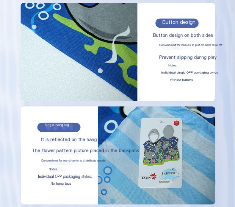 Factory wholesale large men's and women's bath towel cape boys and girls hooded bathrobe Cape wearable bath towel cape