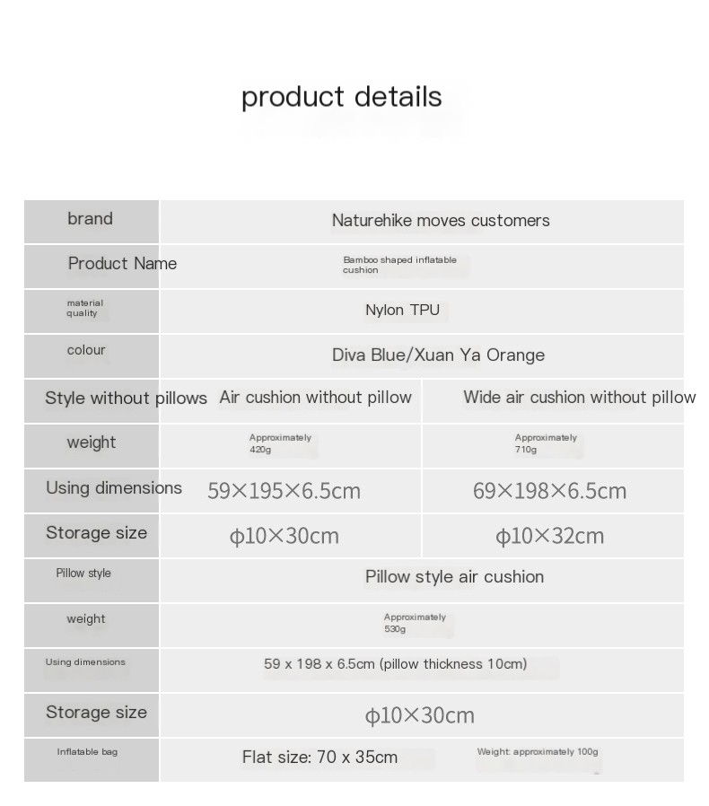 Inflatable Camping Mattress - Orange and Blue