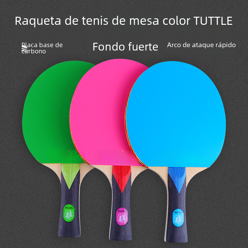 Tuttle color professional high elastic long handle racket table tennis racket carbon ball board school club ball short handle image