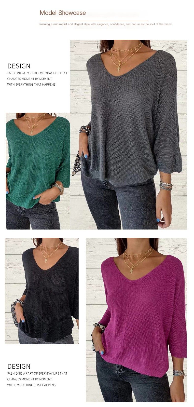 V-neck knitted pullover - Image 5