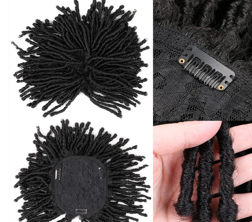 Belle Show Dreadlock Hair Topper Clip in Braided Half Wigs Locs Braided Wig Soft Short Wig Dreads for Men Women
