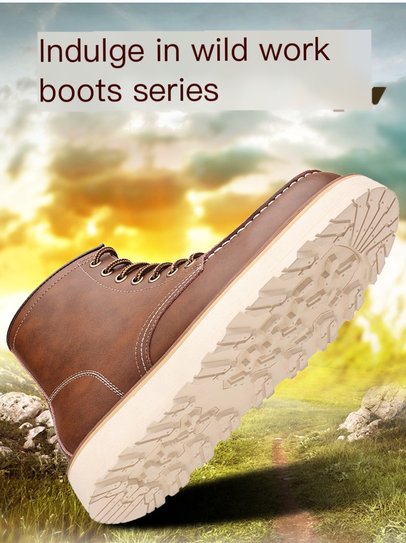 Mid-high men's British style tooling shoes 4