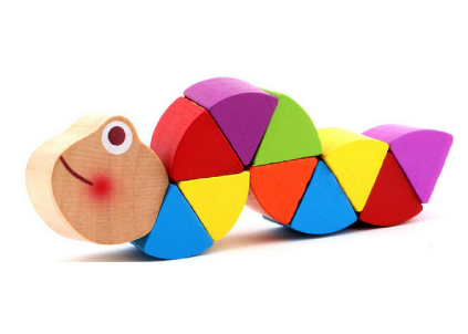 Wooden Toy Colorful Caterpillar Image 3
