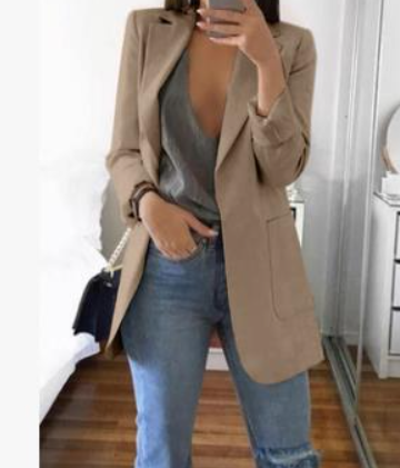 Tailored Suit Cardigan in Action