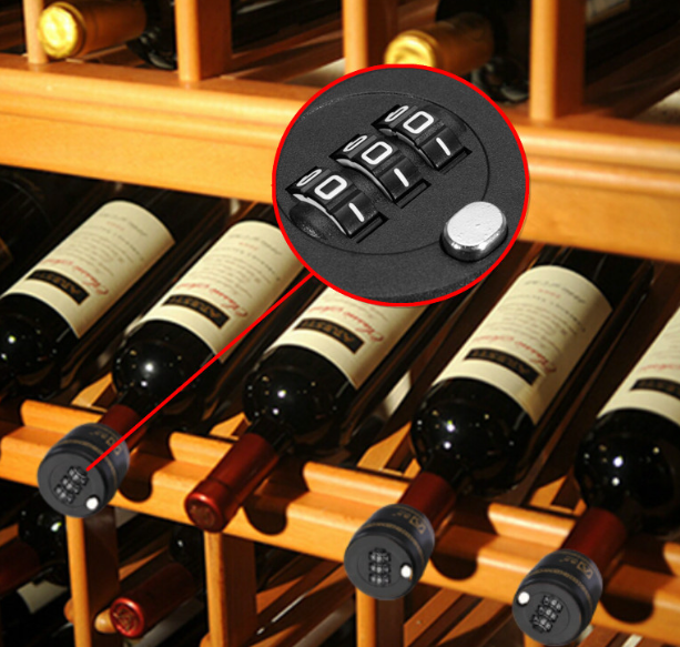 Wine bottle lock in action
