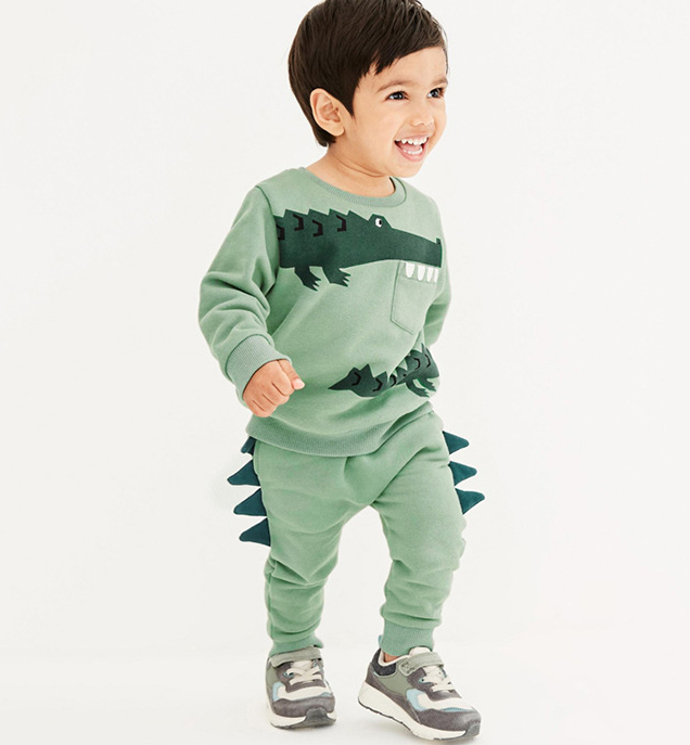 Cartoon long-sleeved boy suit (one piece)