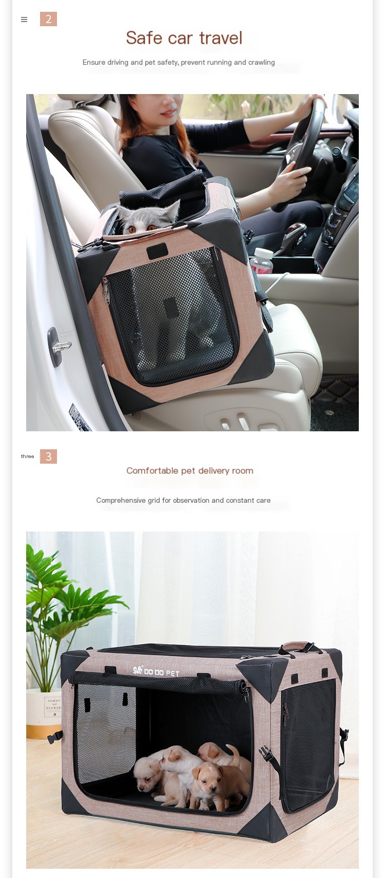 DODOPET Car Dog Cage 3