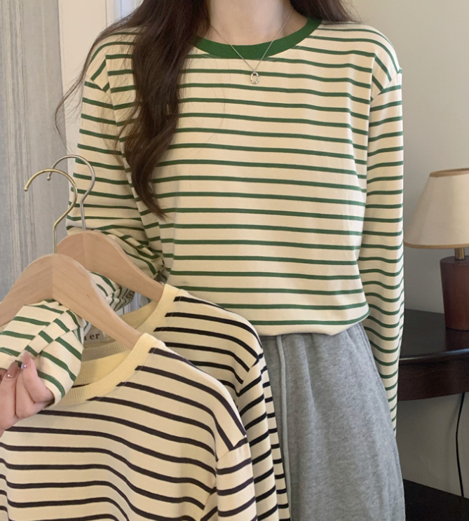 Women's Loose Long-sleeved Striped Shirt Image 2