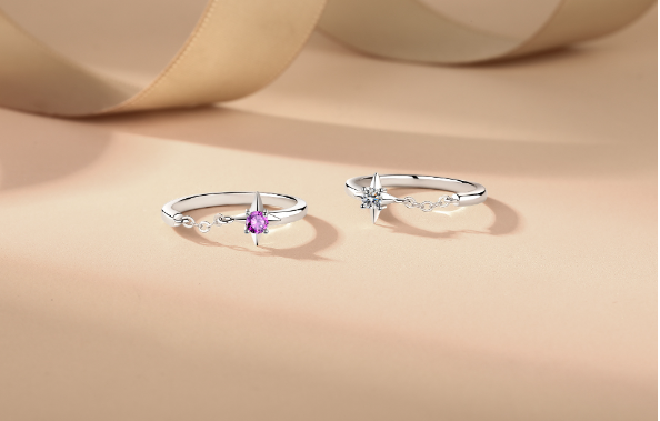 Silver Ring Couple Wings