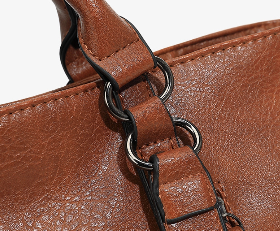 Versatile PU Leather Tote Bag - Interior View