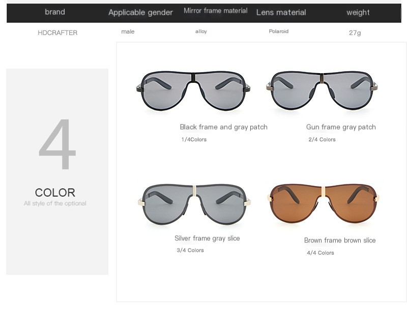 Men's sunglasses in different colors