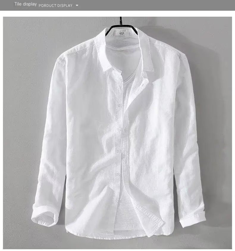Cotton-linen long sleeve shirt image 1