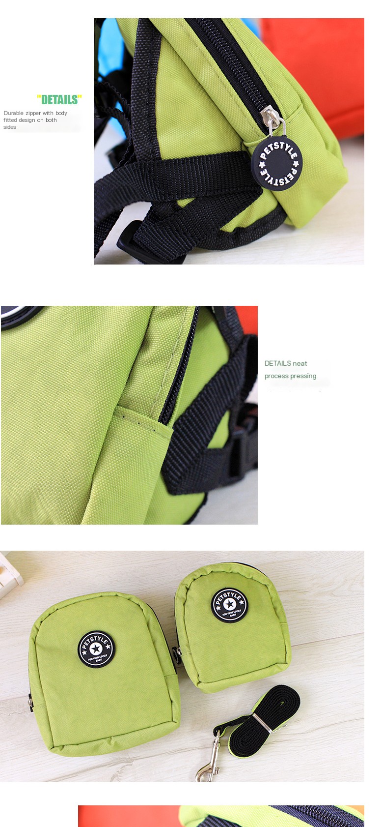 Pet Harness Backpack Colors