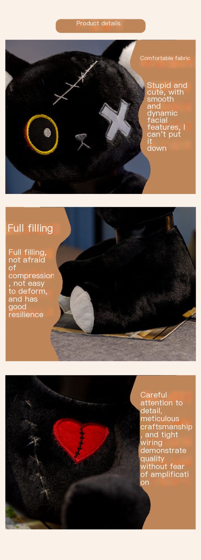 Dark Emotion Cat Plush Toy 5