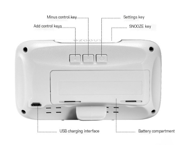 Reloj despertador con espejo LED controlado por voz