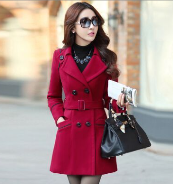 Woolen double-breasted coat 2