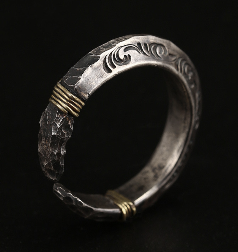 Ring Thai Silver Vintage Men's Aggressive - Silver