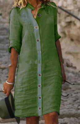 Model Wearing Blouse Dress