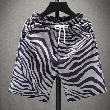 Dark Gray Vintage Zebra Hip-Hop Shorts