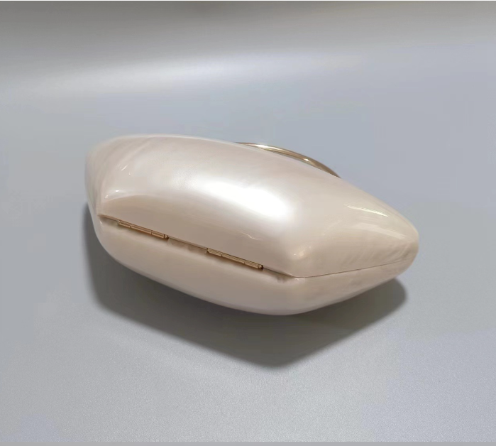 Marbled Acrylic Shell Handbag Side View