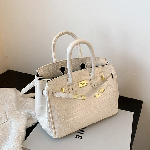 Crocodile Pattern Platinum Bag - Lifestyle Image