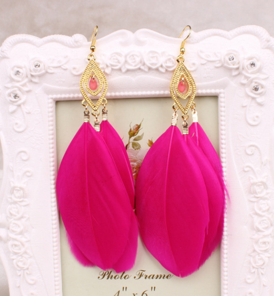 Feather Stud Earrings in different colors