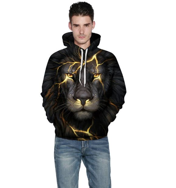 Black Lion 3D Sweatshirt Image 3