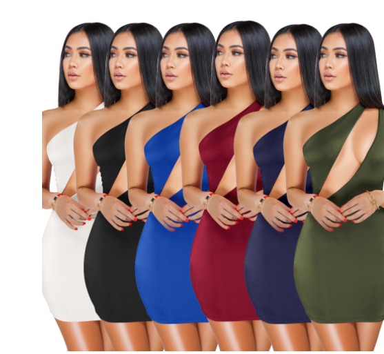 One-Shoulder Sexy Dress Image 2